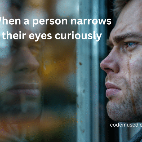when a person narrows their eyes curiously